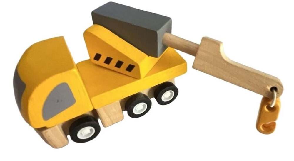 PlanToys Wooden Crane Truck Construction Vehicle